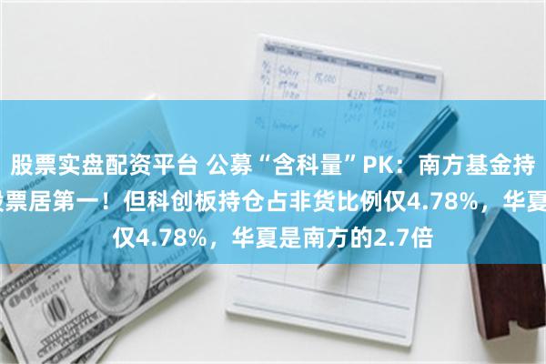 股票实盘配资平台 公募“含科量”PK：南方基金持486只科创板股票居第一！但科创板持仓占非货比例仅4.78%，华夏是南方的2.7倍
