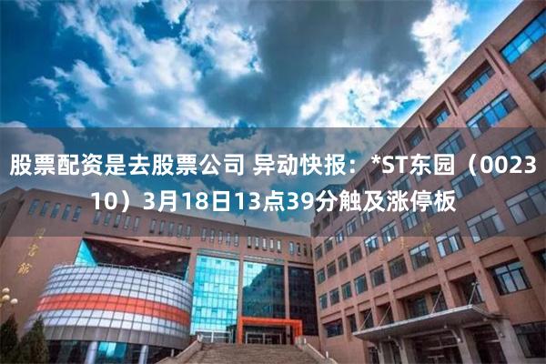 股票配资是去股票公司 异动快报：*ST东园（002310）3月18日13点39分触及涨停板