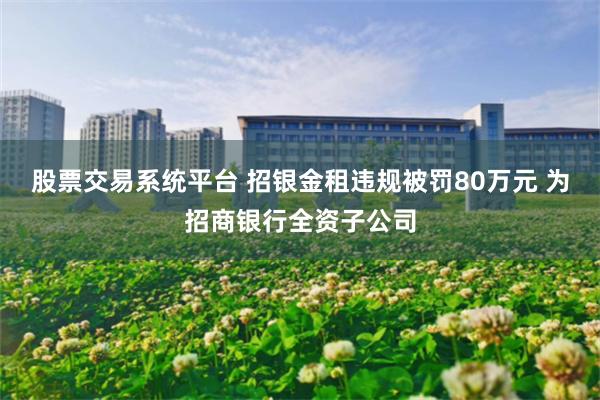 股票交易系统平台 招银金租违规被罚80万元 为招商银行全资子公司