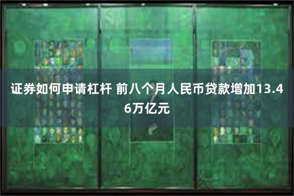 证券如何申请杠杆 前八个月人民币贷款增加13.46万亿元