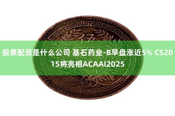 股票配资是什么公司 基石药业-B早盘涨近5% CS2015将亮相ACAAI2025